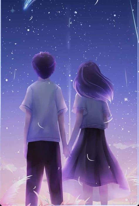 anime couple holding hands wallpaper|holding hands romantic wallpaper.